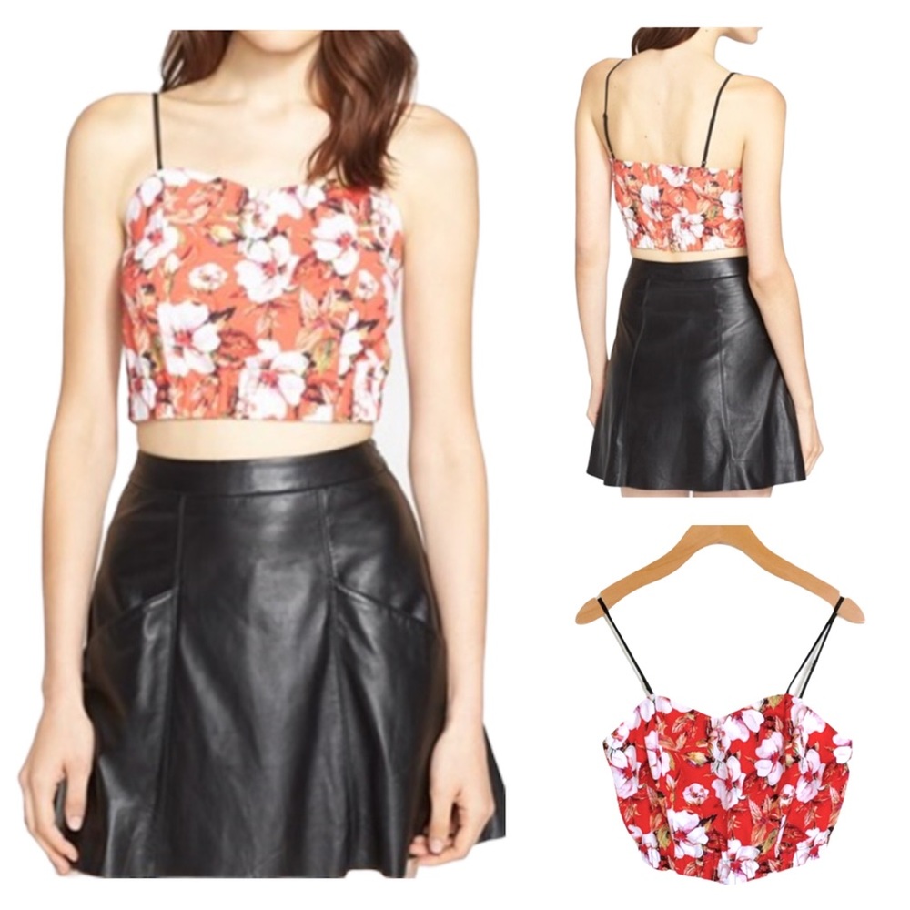 NWOT CLOVER CANYON Floral Sunrise Crop Top